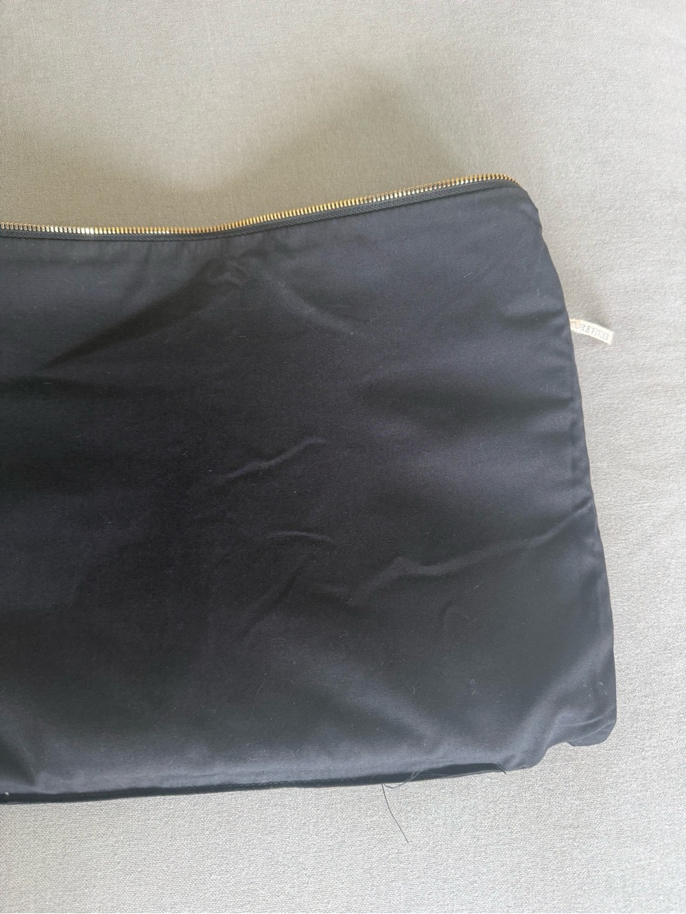 Clare V Black Pebbled Leather Oversize Foldover Clutch Large Laptop Sleeve - Picture 10 of 10